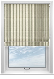 Santorini Stripe, Pier Green - Roman Blind
